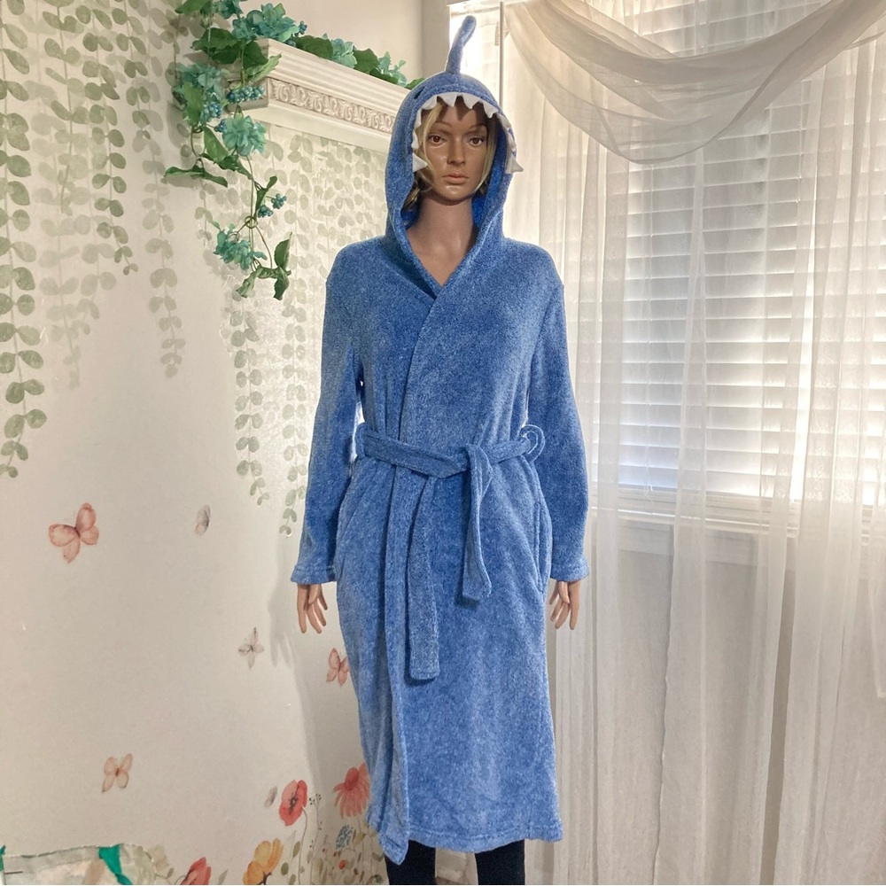 Sz L Arizona Blue Shark Hooded Robe